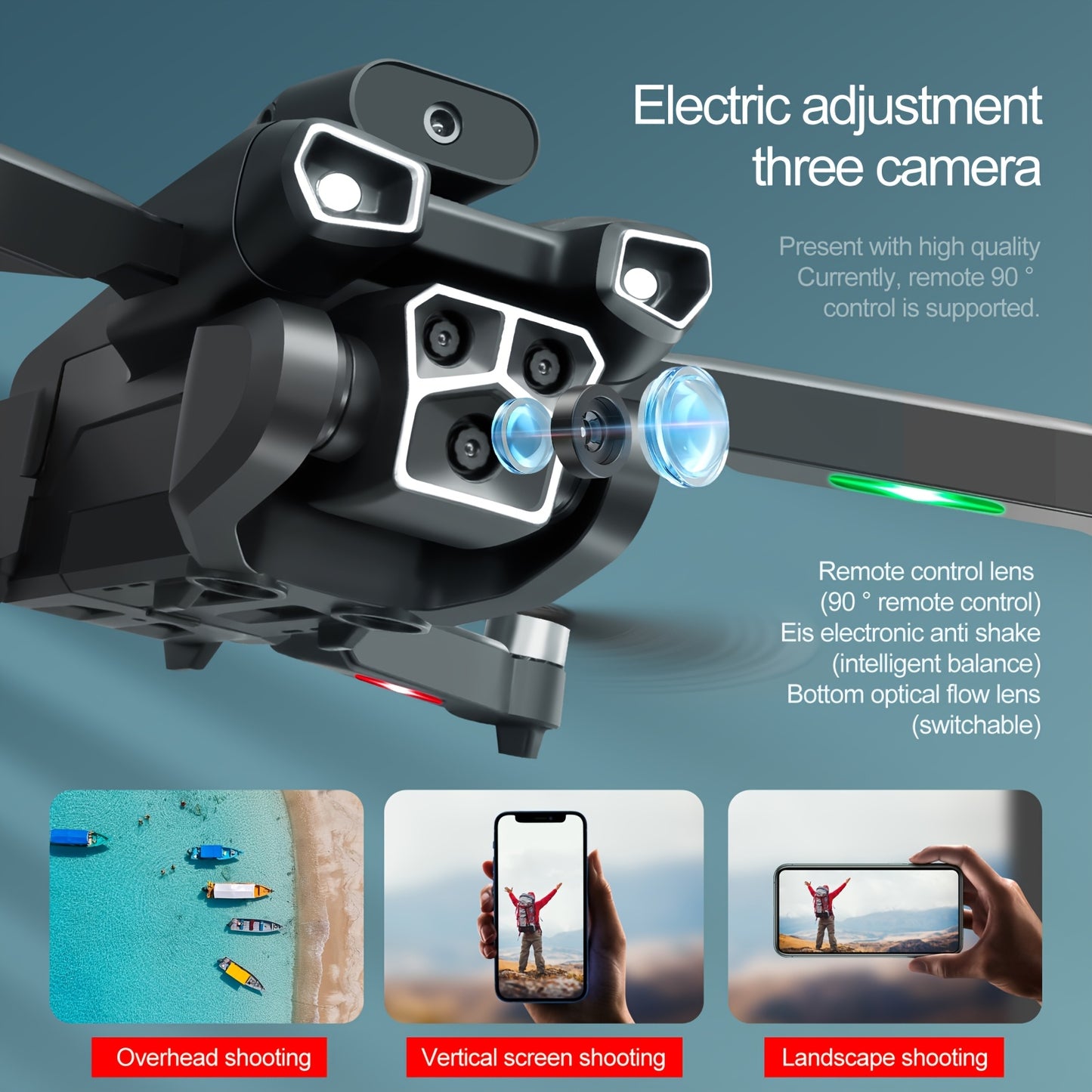 2024 S151 Drone with Three Cameras, Wi-Fi, GPS - Remote Control