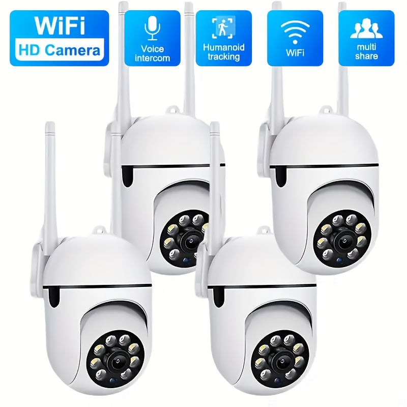 1pc 1080p HD Wireless Security Camera with Color Night Vision, 2-Way Audio,