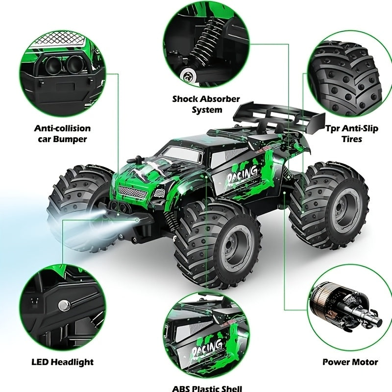 1pc Piegricdiat High-Speed Off-Road RC Truck, 2.4GHz Remote Control, LED Lights,