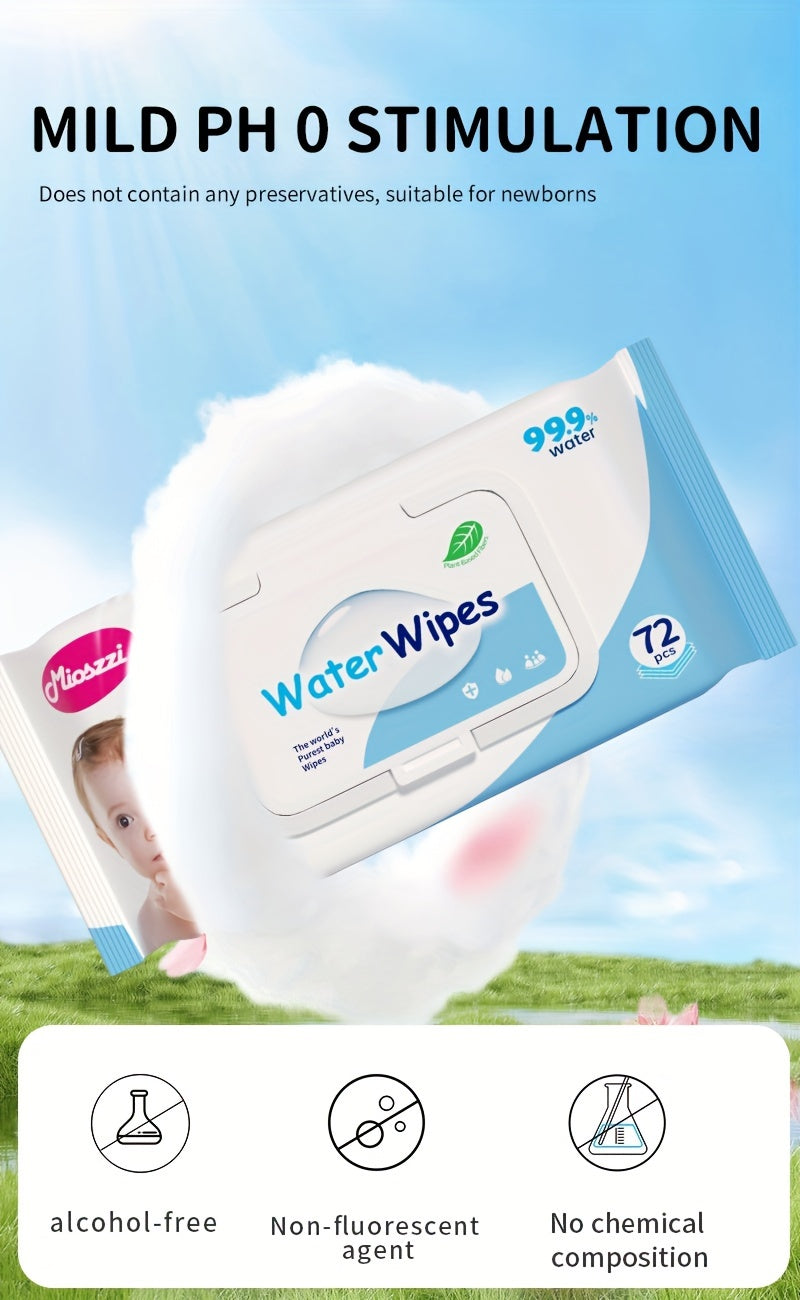 504 pcs Baby Wet Wipes Pure Water Unscented & Hypoallergenic For Plant Fibers Cleaning Wet Wipes