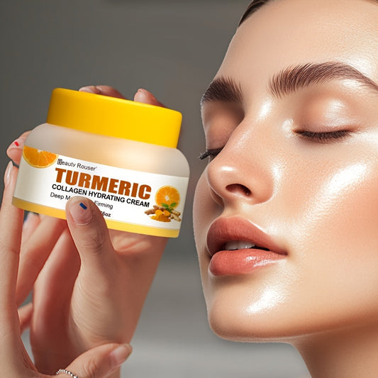 Turmeric & Collagen Hydrating Cream - 1.76oz | Deep Moisture for All Skin Types | Vitamin C & Niacinamide Infused