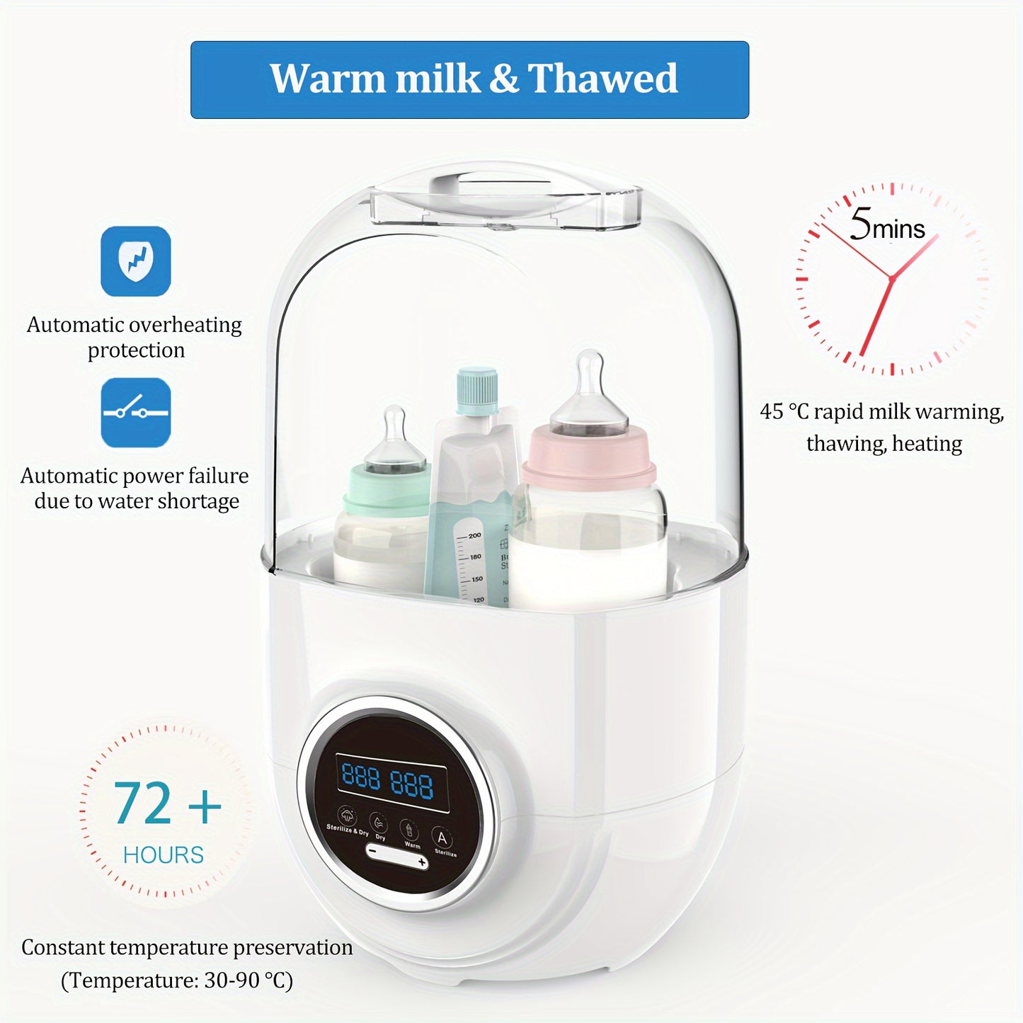 Bottle Sterilizer And Dryer, Baby Bottle Sterilizer, Electric Steam, Universal Fit For All Bottles, Pacifiers, Breast Pumps,