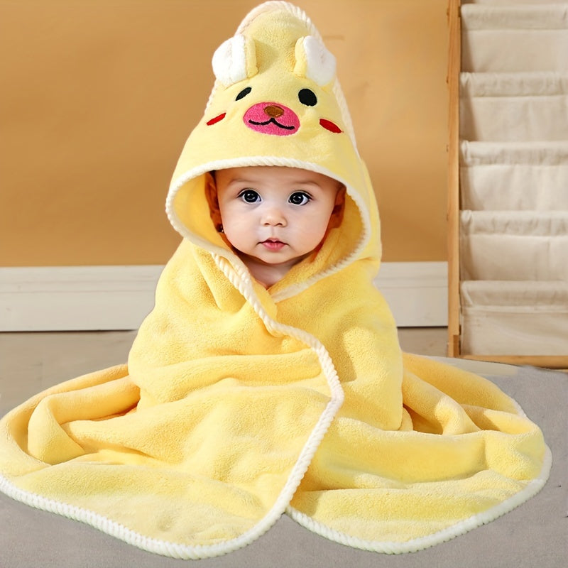 Soft Cartoon Animal Swaddling Blanket Set for Babies 0-3 Years - Reinforced Edge, Ideal for Bath Towel, Stroller Nap Blanket - 31.5x31.5 Inches - Machine Washable