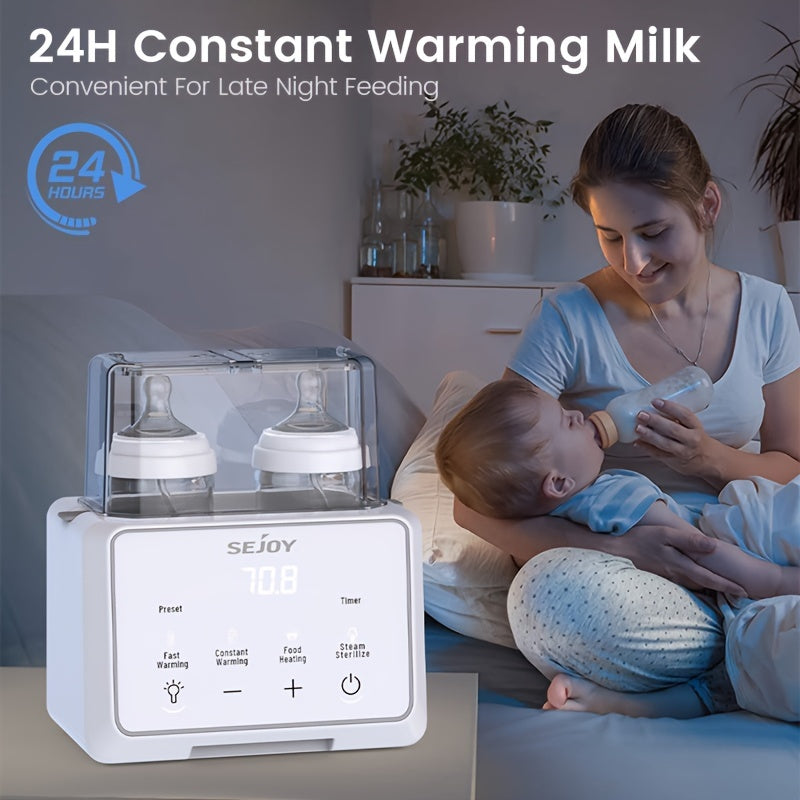 8-in-1 Portable Electric Bottle Warmer With Timer, Multi-function Heating Container,