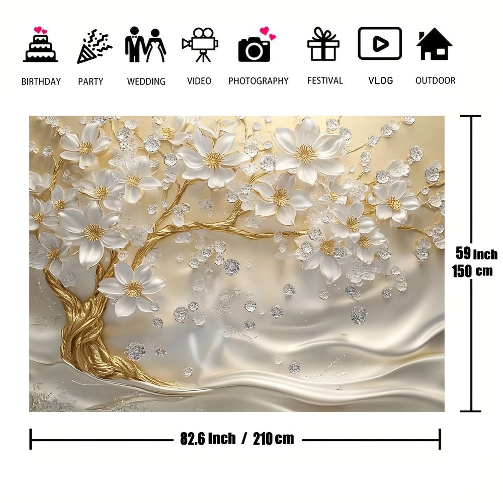 1pc Extra Large 3D White Tree of Life Wall Tapestry, Elegant Decor for Living Room, etc.