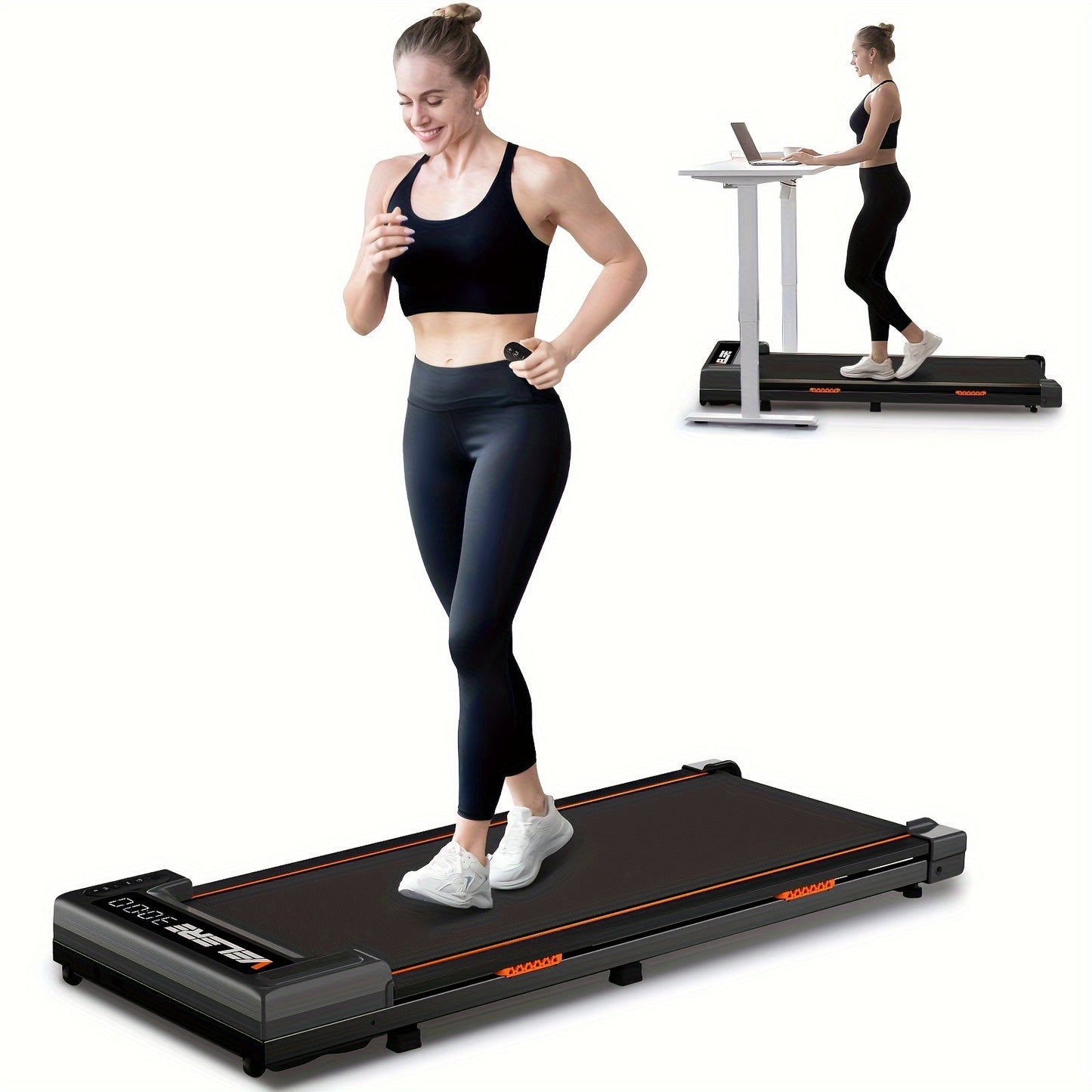 ProWalk - Premium Under Desk Walking Mat Treadmill with Remote Control, LED Display, and Space-Saving Design for Home and Office Fitness