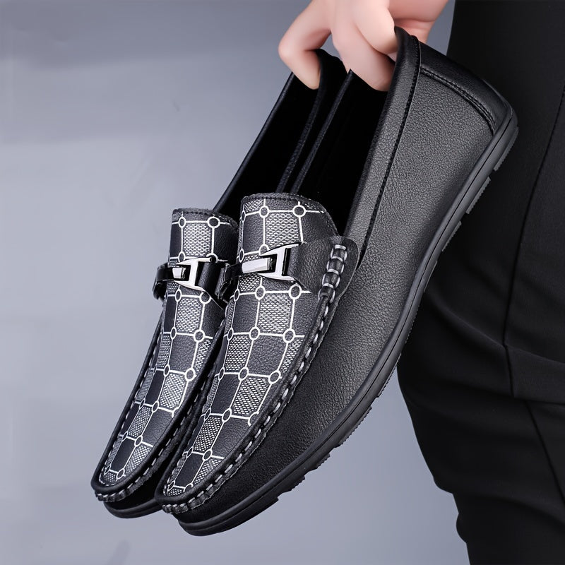 Men's Vintage Slip On Microfiber Upper Loafer Shoes, Comfy Non Slip Durable Rubber Sole Casual Walking Shoes, Men's Footwear