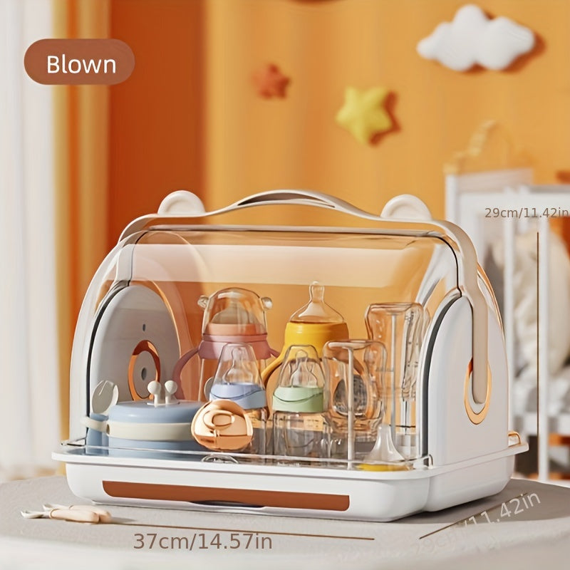 High end mommy bottle storage box with lid, dustproof water cup, drain storage rack