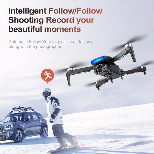 Dual Camera GPS Drone With Wi-Fi, Auto-Return, 1080p Video, Outdoor Quadcopter For Beginners, 20 Minutes Flight On Batteries, 110 Meter Altitude, 800 Meter Range - Great For Aerial Photography And Gifts (Dual Batte