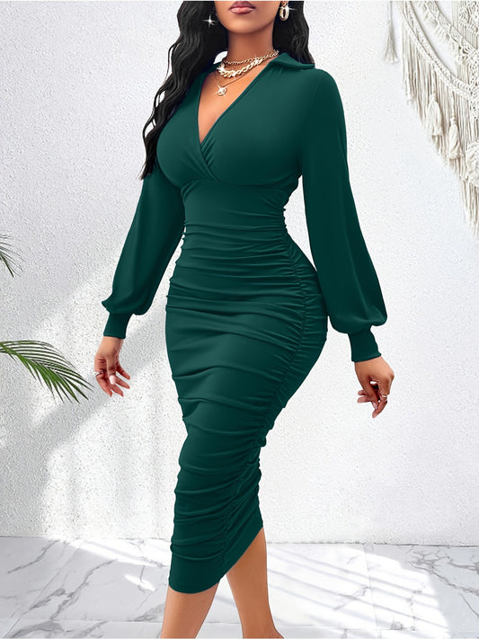 Women - Slim Fit, Long Sleeve Bodycon with Coat Option, Solid Color Chic, Perfect for Spring & Fall