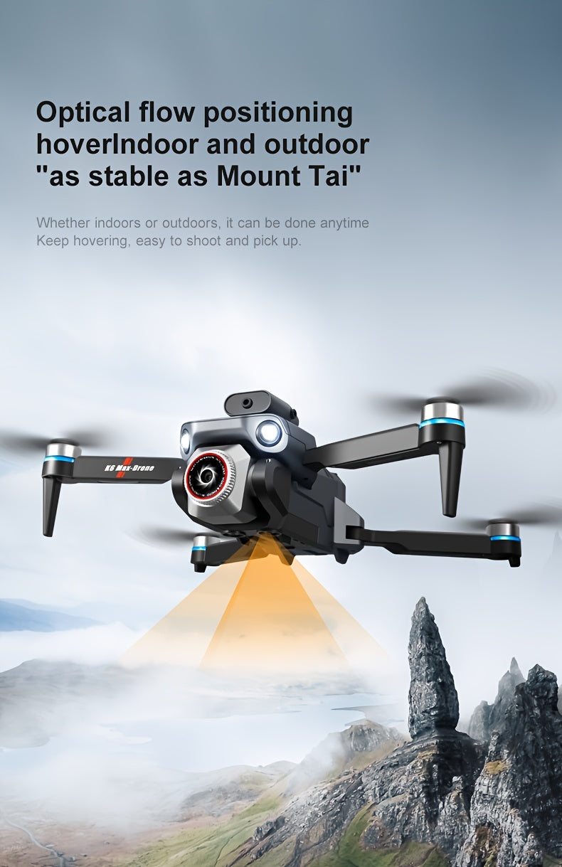 RC Drone, With 2 Batteries, Screen Remote Control Operation, 360 °obstacle Avoidance, Powerful Brushless Motor, Electrically Adjustable HD Dual Cameras, Remote-controlled Aircraft, With 8g Memory Card