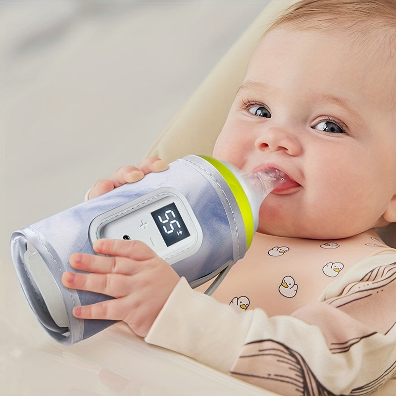 Intelligent Bottle Warmer Sleeve with 21 Temperature Settings and Smart Display, Universal most baby bottle.