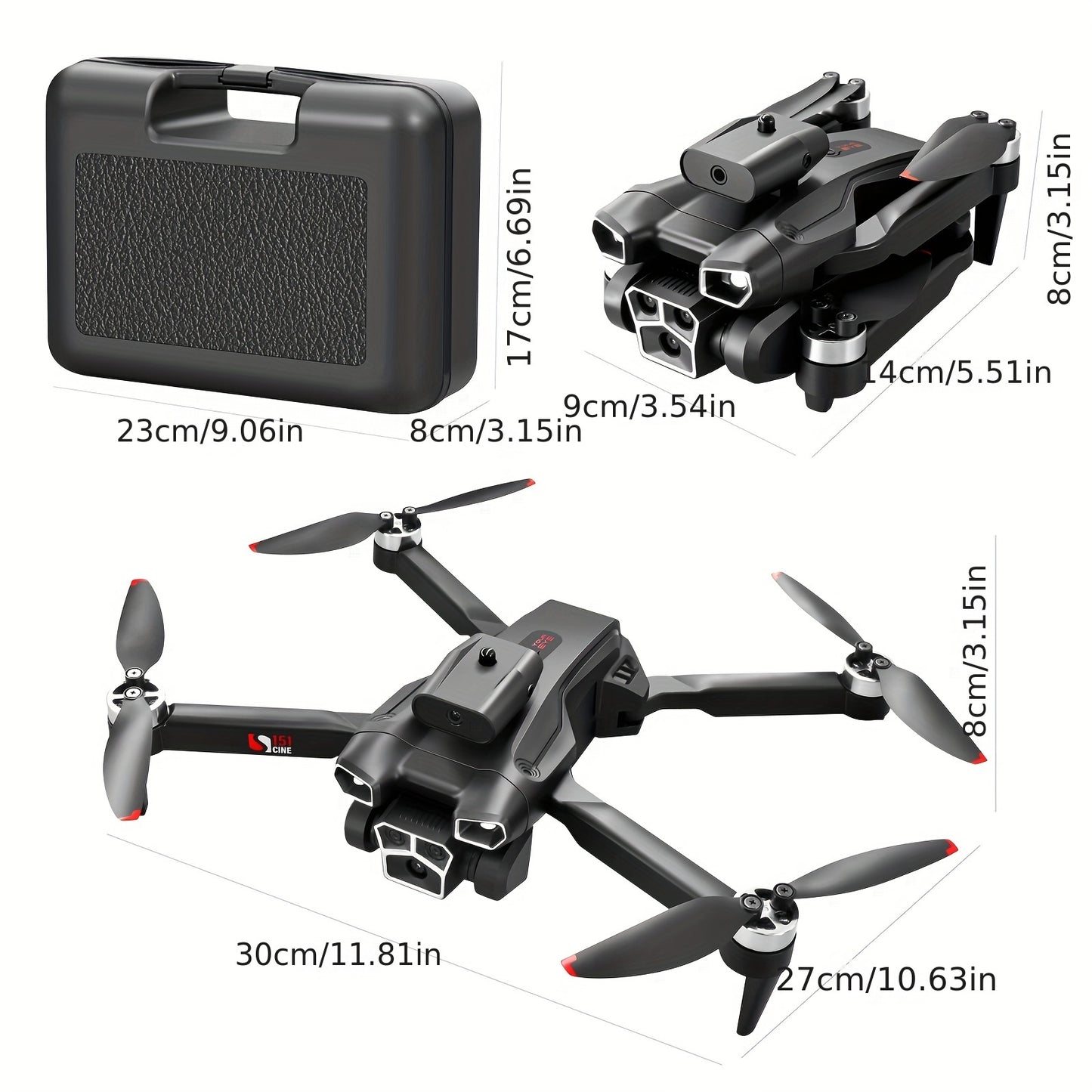 2024 S151 Drone with Three Cameras, Wi-Fi, GPS - Remote Control