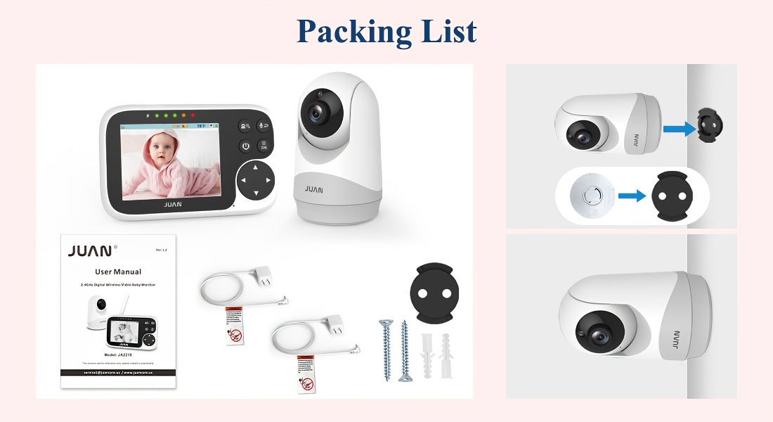 Baby Camera Monitor, Video Baby Monitor With Camera And Audio, Night Vision