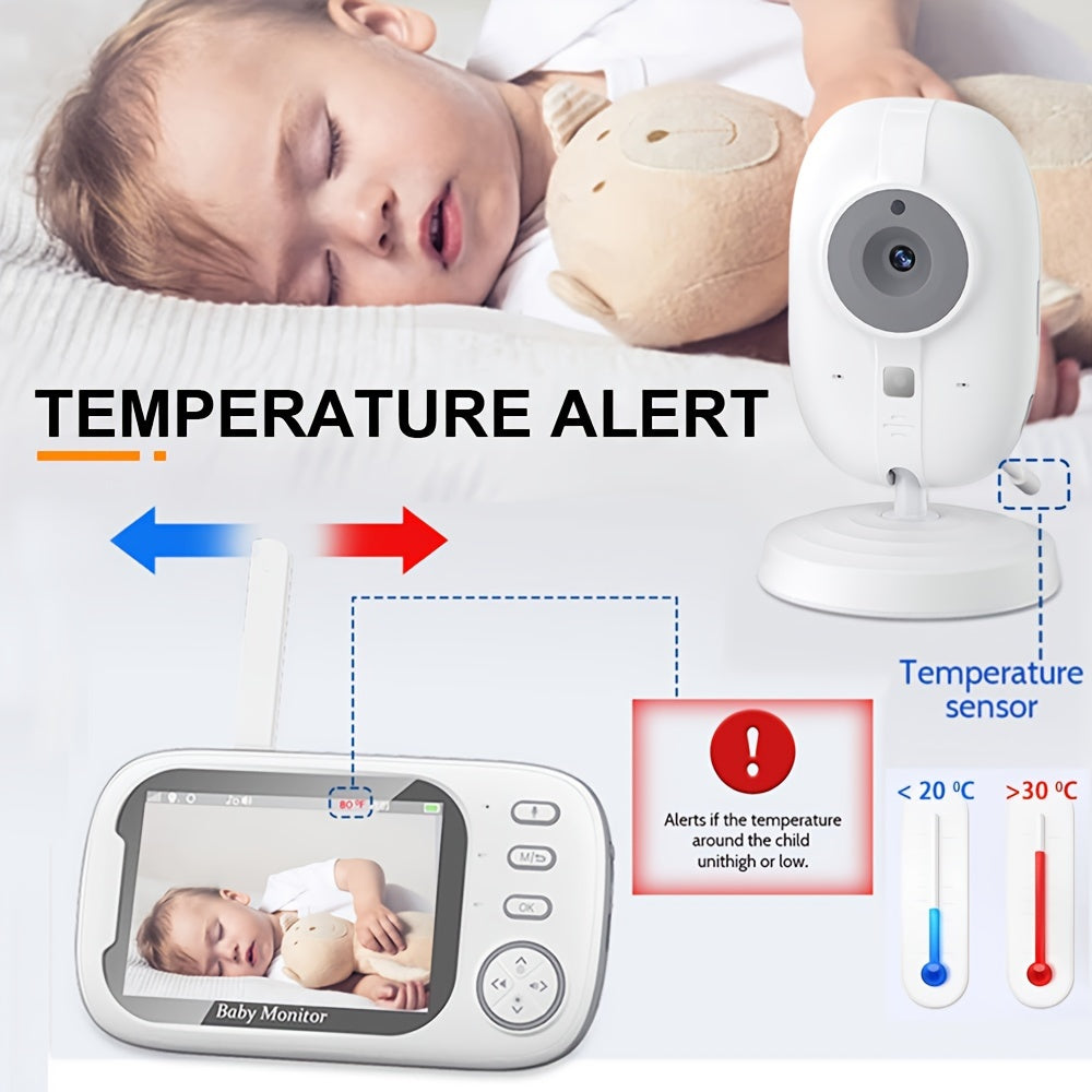 cam Baby Monitor, 3.5 Inch Color LCD Screen, 2 Way Audio, Infrared Night Vision, Digital Zoom,