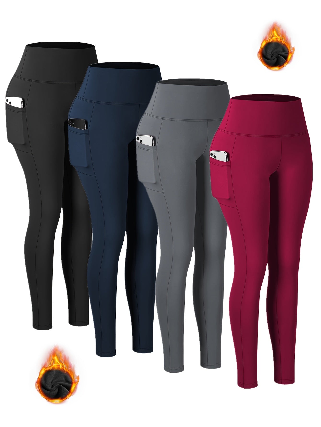 Women's High Yoga Leggings with Pockets -  Comfortable Workouts