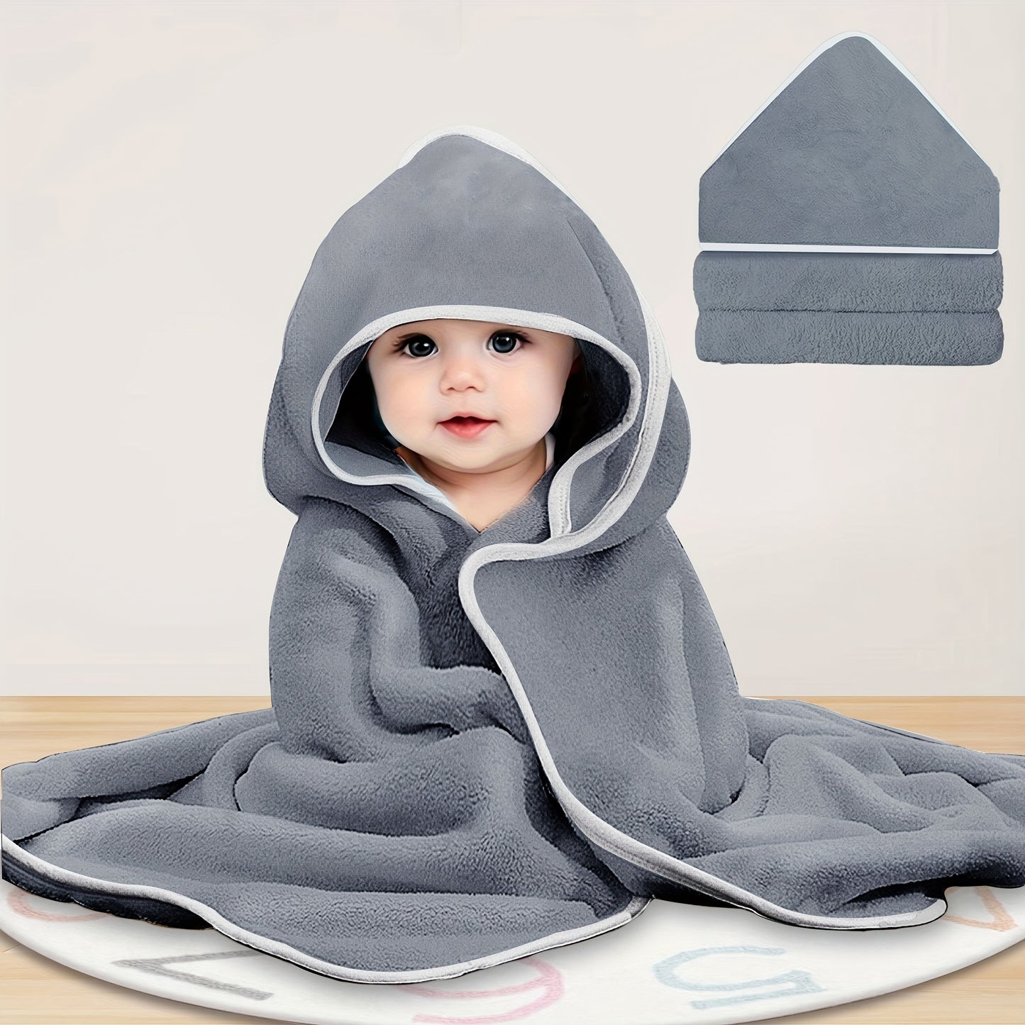 4-Pack Ultra Soft Microfiber Hooded Bath Towels, for kids