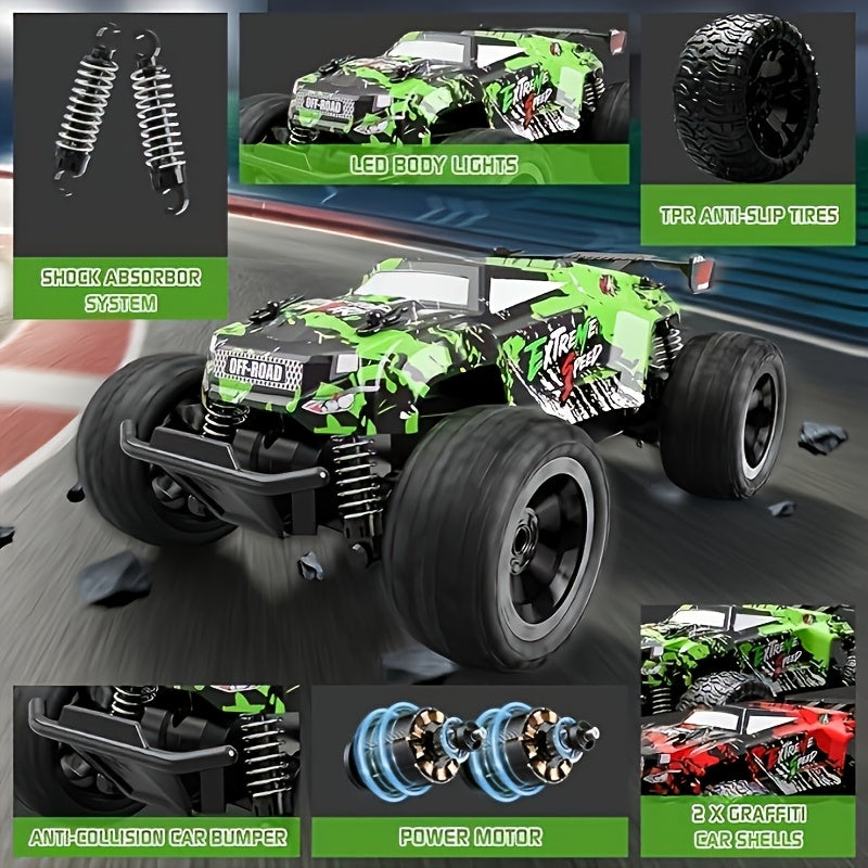 Dynamic Stunt, Amphibious Remote-Controlled Off-Road Toy Car with Flashing Lights - Perfect for boys