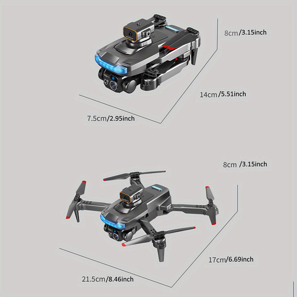 - WiFi FPV Dual Folding Drone  Remote Control Or Mobile Phone Operation