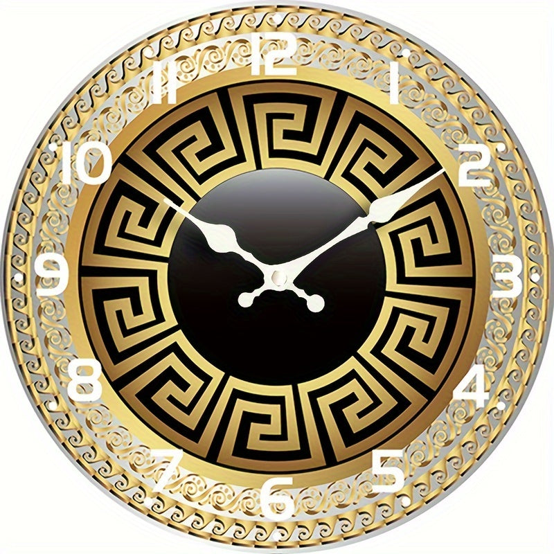 1pc, Elegant Round Wooden Wall Clock,