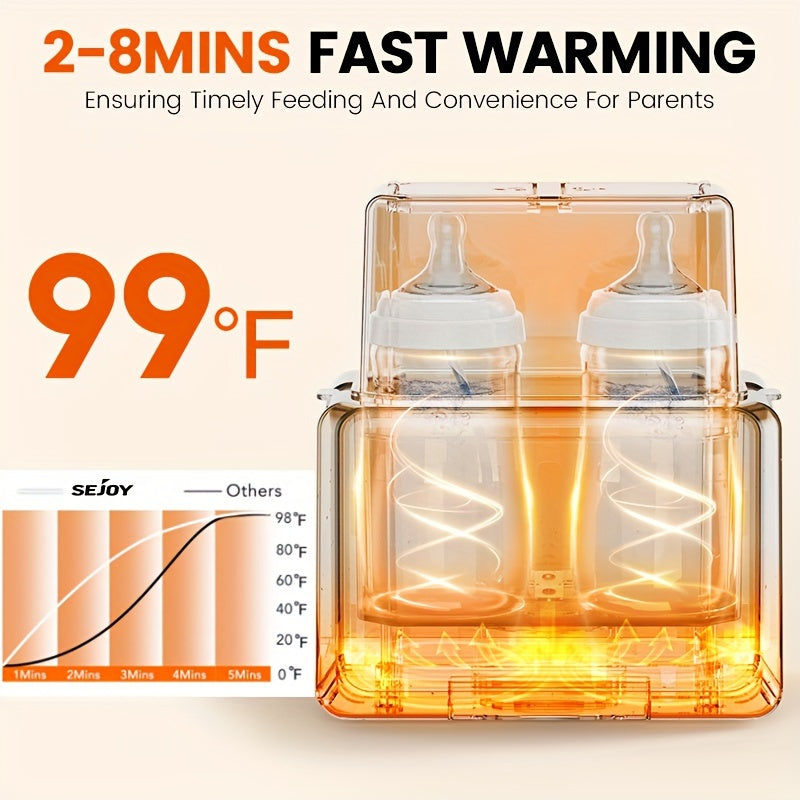 8-in-1 Portable Electric Bottle Warmer With Timer, Multi-function Heating Container,