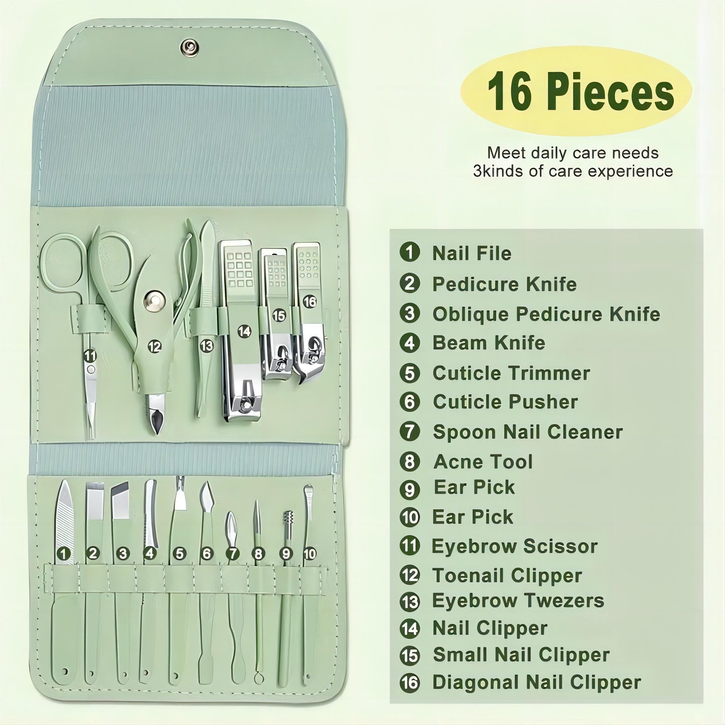 Professional Nail Care Kit -, Pedicure Kit, and Grooming Essentials for Men and Women - Complete Manicure Tool Set for Home and Travel