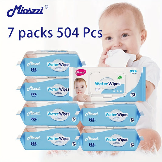 504 pcs Baby Wet Wipes Pure Water Unscented & Hypoallergenic For Plant Fibers Cleaning Wet Wipes