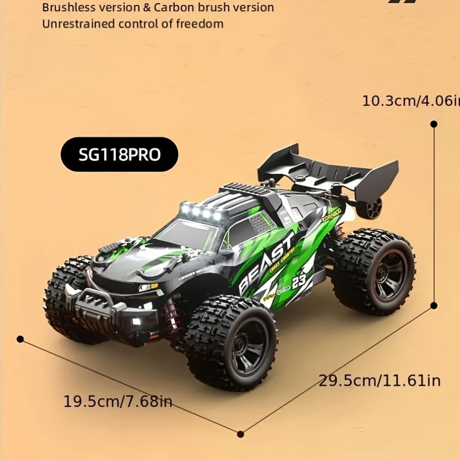 SG118 Remote Control Brushless High-speed Off-road Vehicle, 1:18 Scale Professional Climbing Car Remote Control Four-wheel Drive Toy Car