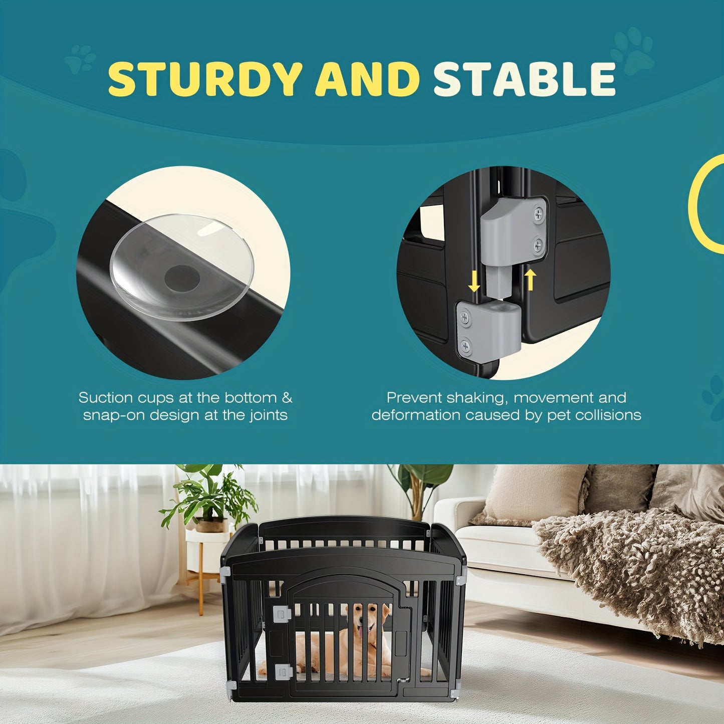 4 Panel/6 Panel Plastic Puppy Playpen Suitable For Small To Medium Pets, Portable Indoor Outdoor Puppy Pen,