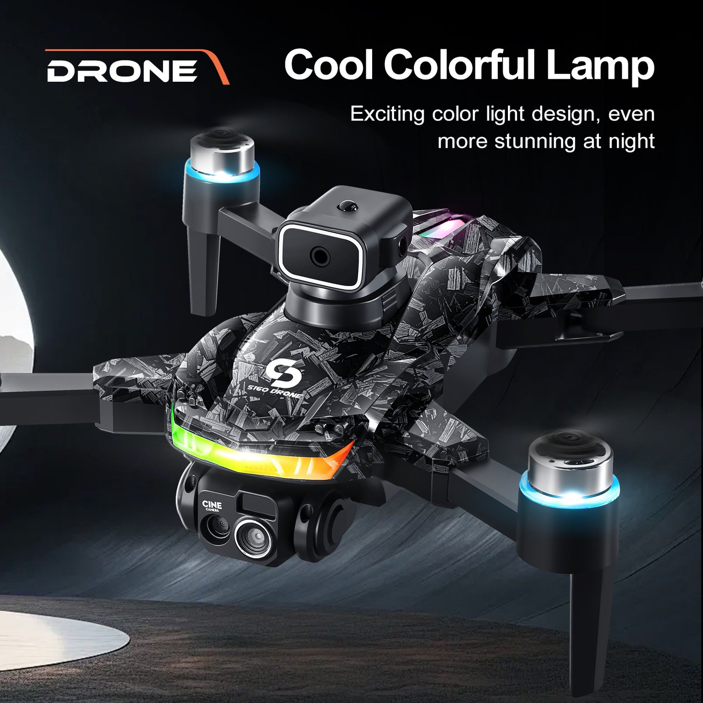 Dual Camera Drone with Remote Control, 480p Video, Obstacle Avoidance, 1-Axis Gimbal, USB Charging, 2000mAh Battery, 5905.51inch Max Control Range, 4724.41inch Max Altitude, 3m/s Max Speed, for Outdoor Quadcopter for Beginner