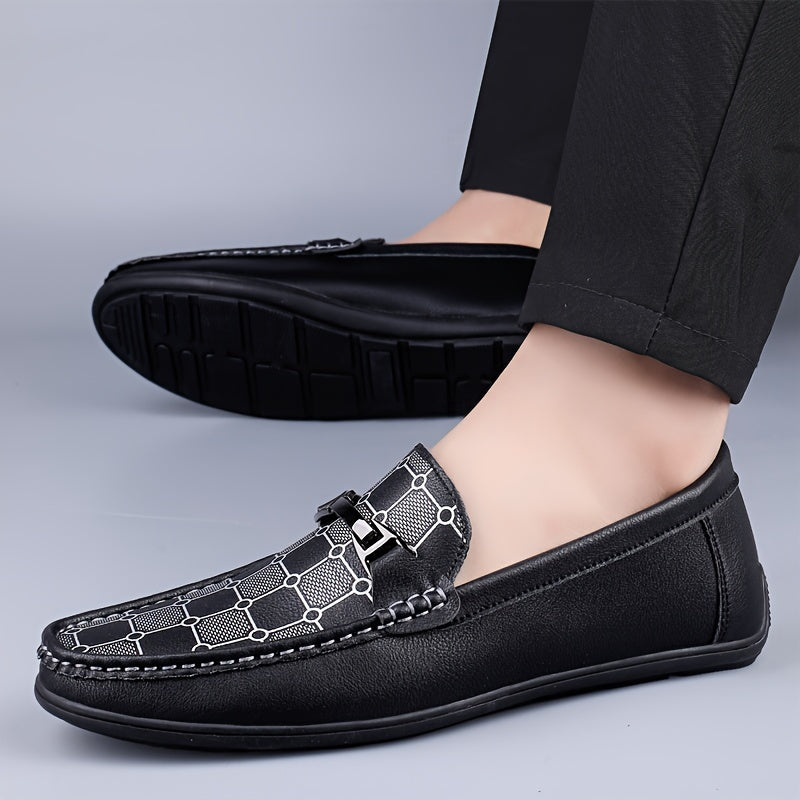 Men's Vintage Slip On Microfiber Upper Loafer Shoes, Comfy Non Slip Durable Rubber Sole Casual Walking Shoes, Men's Footwear