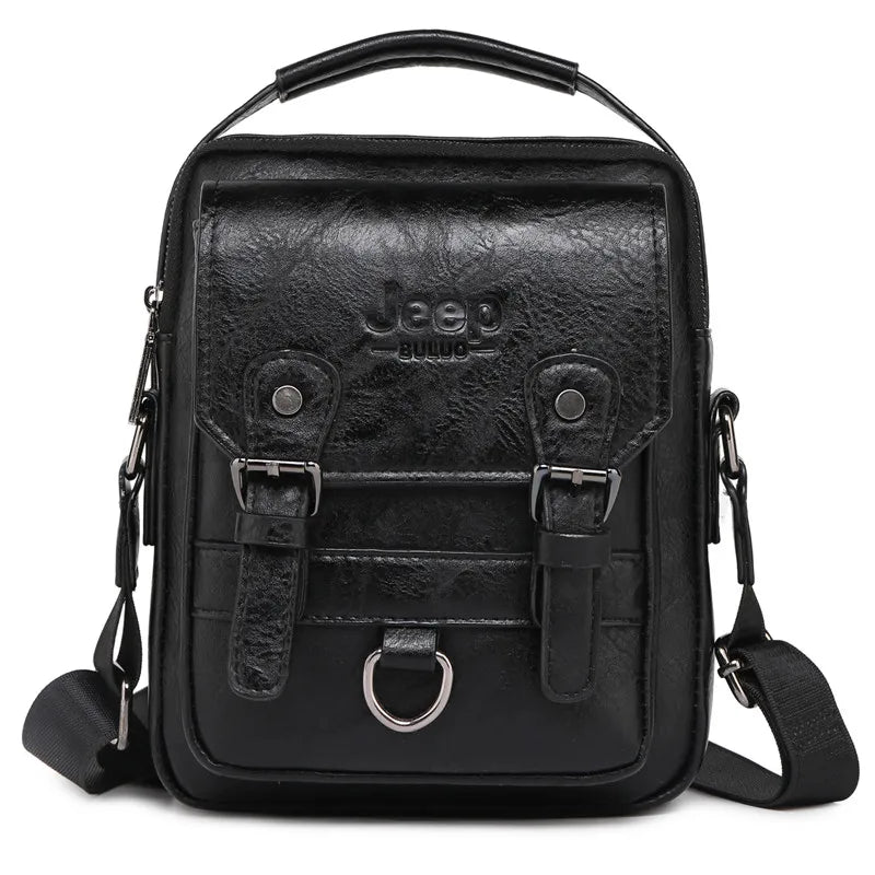 JEEP BULUO Multi-function Business Handbags Men Shoulder Bag Large Capacity Leather Messenger Bag Crossbody Big Brand