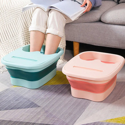 Portable Foot Spa Massage Basin - Foldable Foot Soaking Tub for Relaxation and Pain Relief