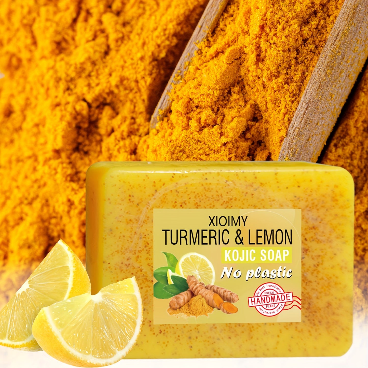 6pcs Turmeric And Lemon Cleansing And Brightening Soap, Deep Cleans The Face And Body Skin,