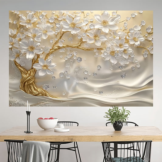 1pc Extra Large 3D White Tree of Life Wall Tapestry, Elegant Decor for Living Room, etc.