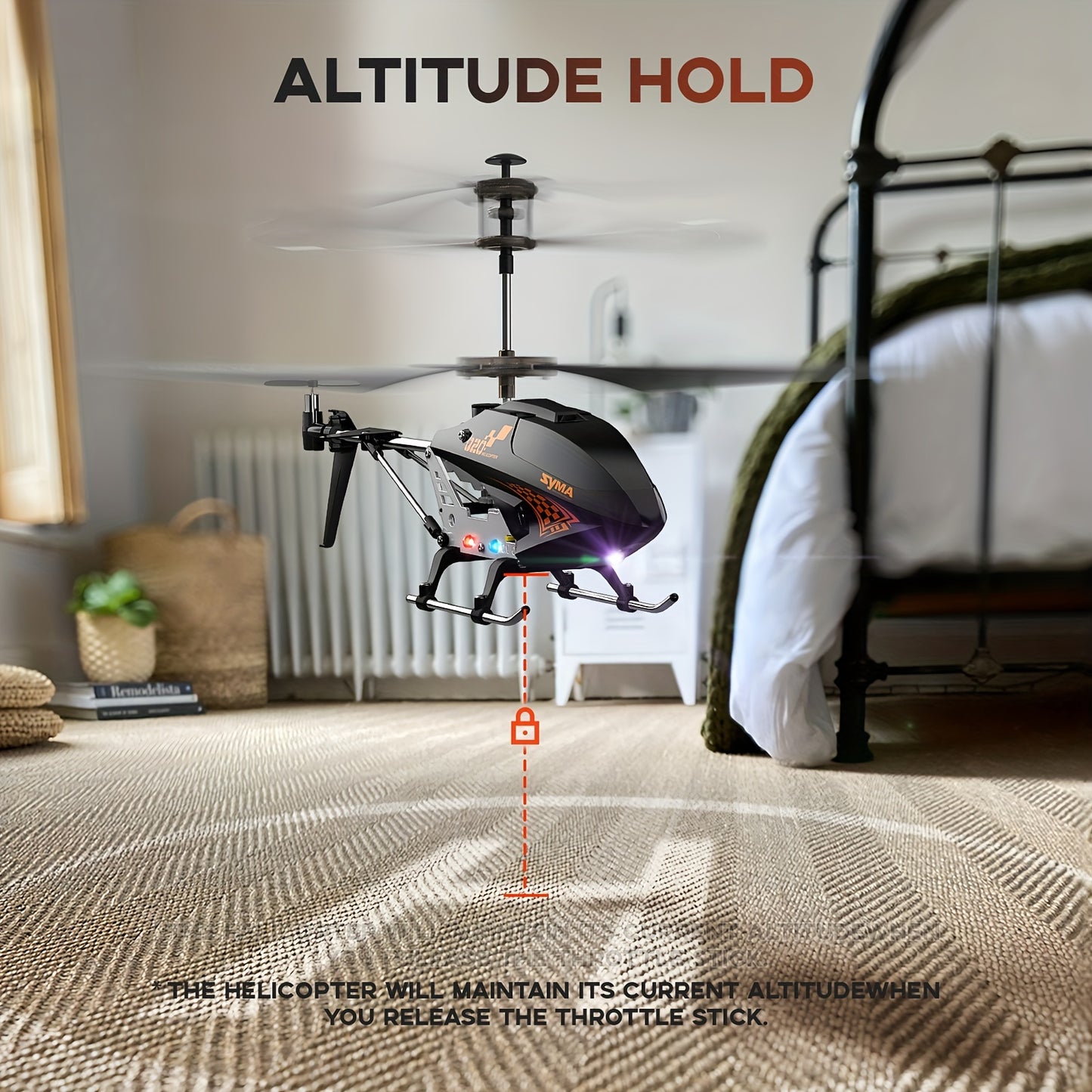 SYMA Remote Controlled Helicopter Q20 RC Aircraft with Altitude Hold, One Key take Off/Landing, 3.5 Channel, Gyro Stabilizer, High &Low Speed, LED Light Indoor to Fly UFO Gift for Kid Beginner