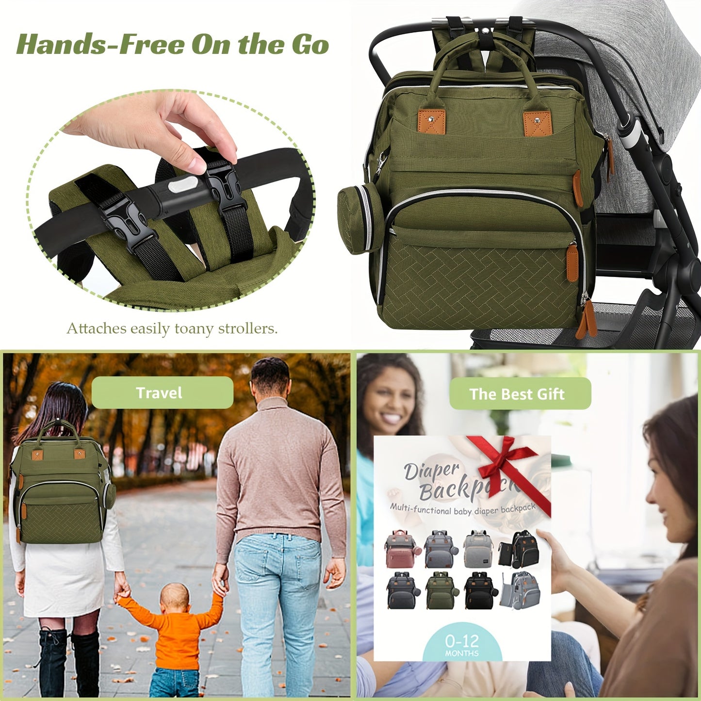 Diaper Bag Backpack With Changing Station - Baby Diaper Bags - Multifunctional Diaper Backpack,