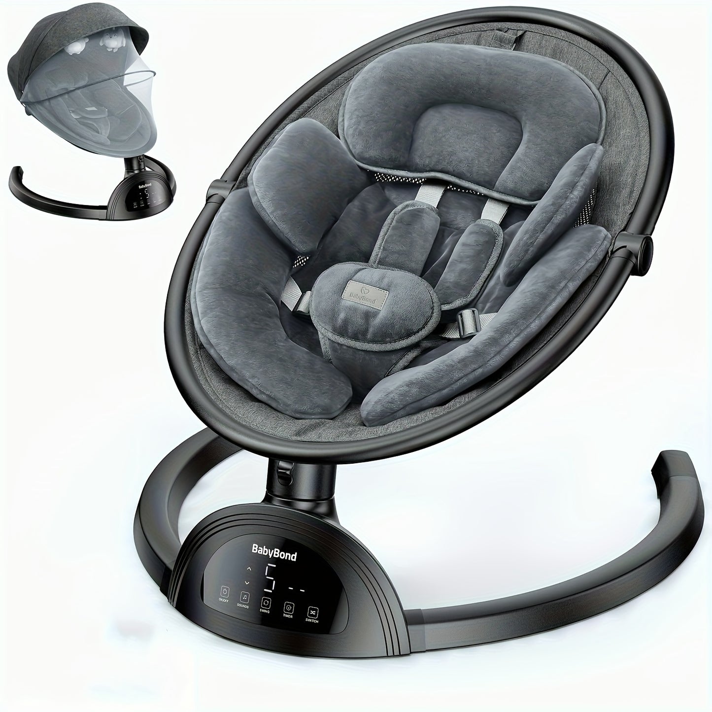 Baby Swings For Infants, BabyBond Infant Swing With Music Speaker With 3 Seat Positions,