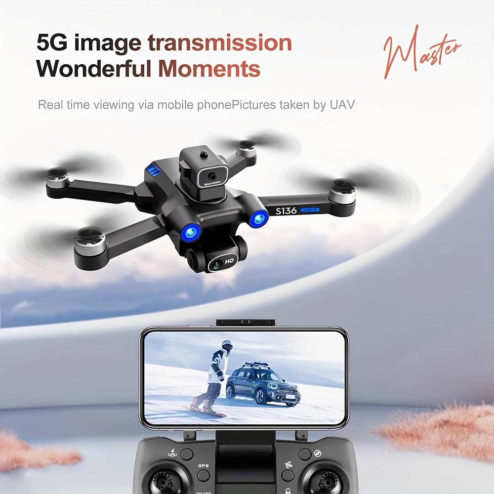 GPS Drone With 4K Camera For Adults, Brushless Motor, RC Quadcopter With Auto Return, Follow Me, Circle Fly, Waypoint Fly, Altitude Hold With 2*Battery