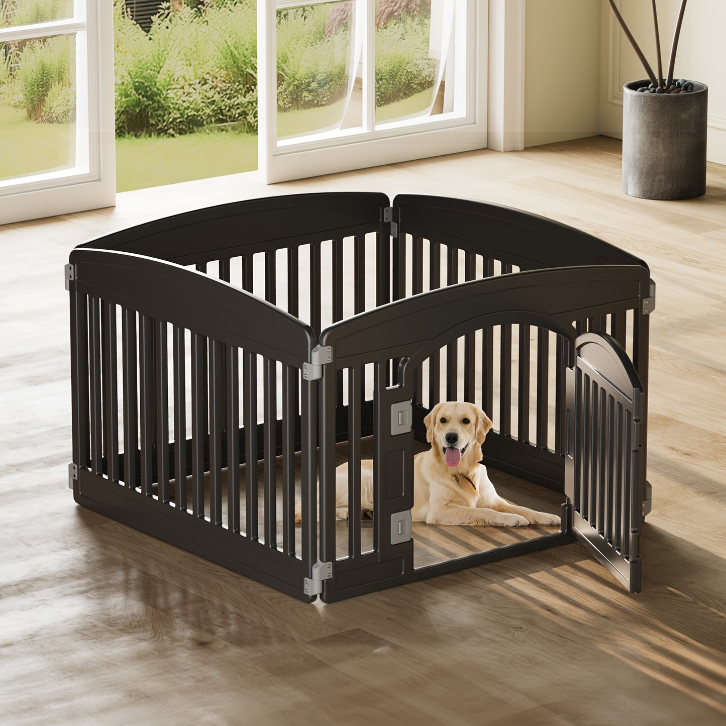 4 Panel/6 Panel Plastic Puppy Playpen Suitable For Small To Medium Pets, Portable Indoor Outdoor Puppy Pen,