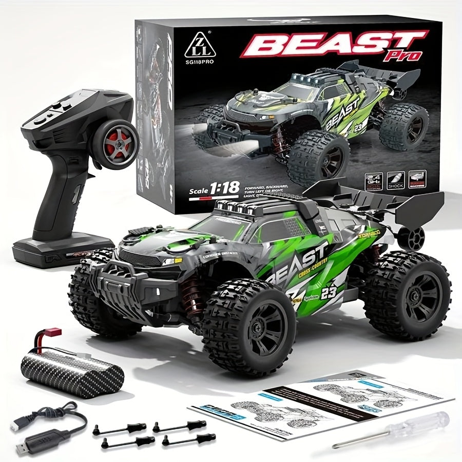 SG118 Remote Control Brushless High-speed Off-road Vehicle, 1:18 Scale Professional Climbing Car Remote Control Four-wheel Drive Toy Car