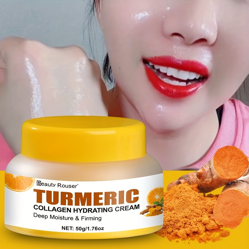 Turmeric & Collagen Hydrating Cream - 1.76oz | Deep Moisture for All Skin Types | Vitamin C & Niacinamide Infused