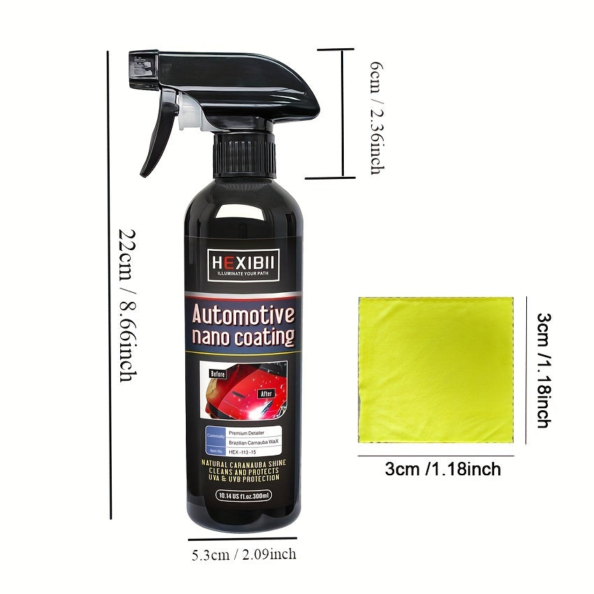 3 In 1 High Protection Quick Car Coating Spray, Multi-functional Coating Renewal Agent, Ceramic Car Coating Agent Spray, Plastic Parts Refurbish Agent, Fast-Acting Coating Spray 300ml/10.5oz