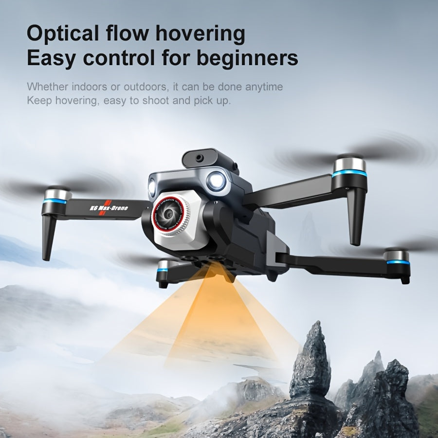 RC Drone, With 2 Batteries, Screen Remote Control Operation, 360 °obstacle Avoidance, Powerful Brushless Motor, Electrically Adjustable HD Dual Cameras, Remote-controlled Aircraft, With 8g Memory Card