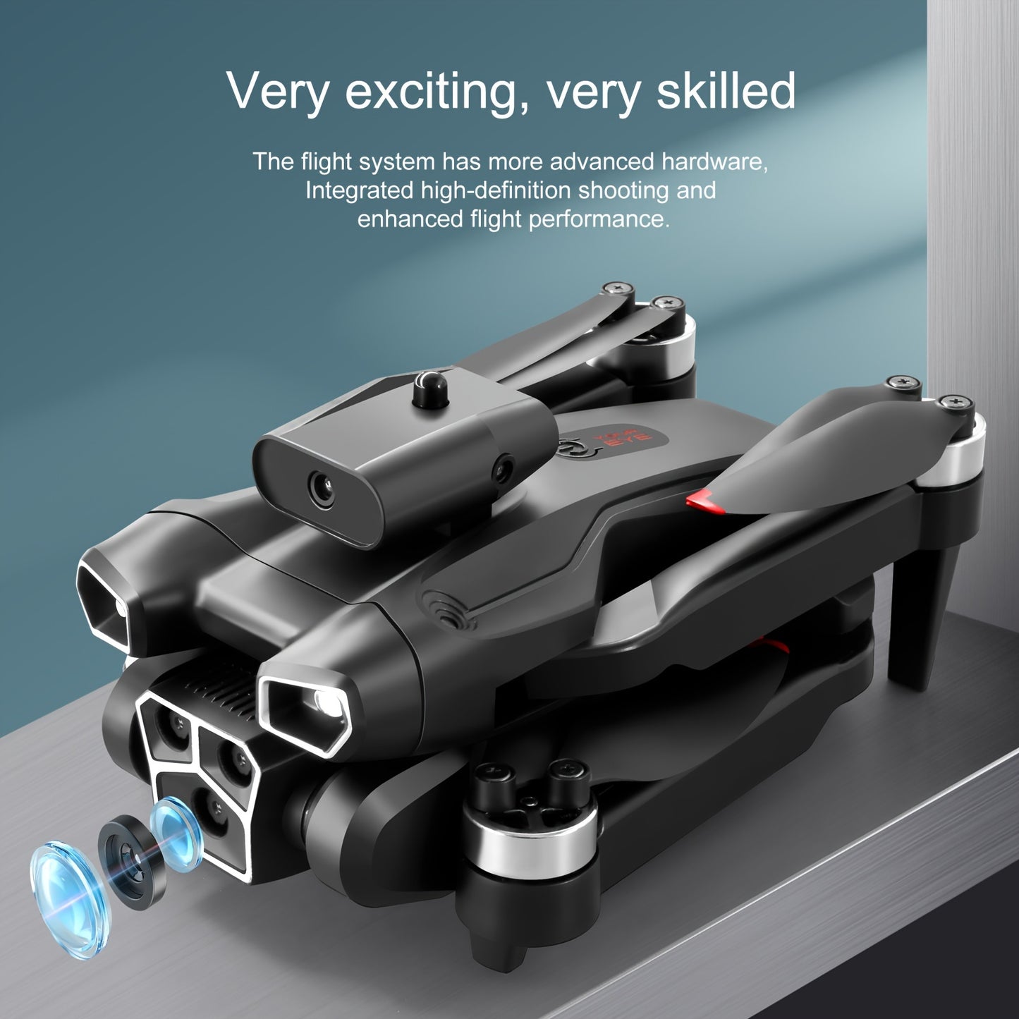 4K HD Three Camera Brushless Drone - Intelligent Obstacle Avoidance,, Auto Return, One-Touch Take-Off/Landing, 360° Beauty Mode, 3 Rechargeable Batteries, Carrying Case, Wi-Fi Connectivity, And Battery Powered