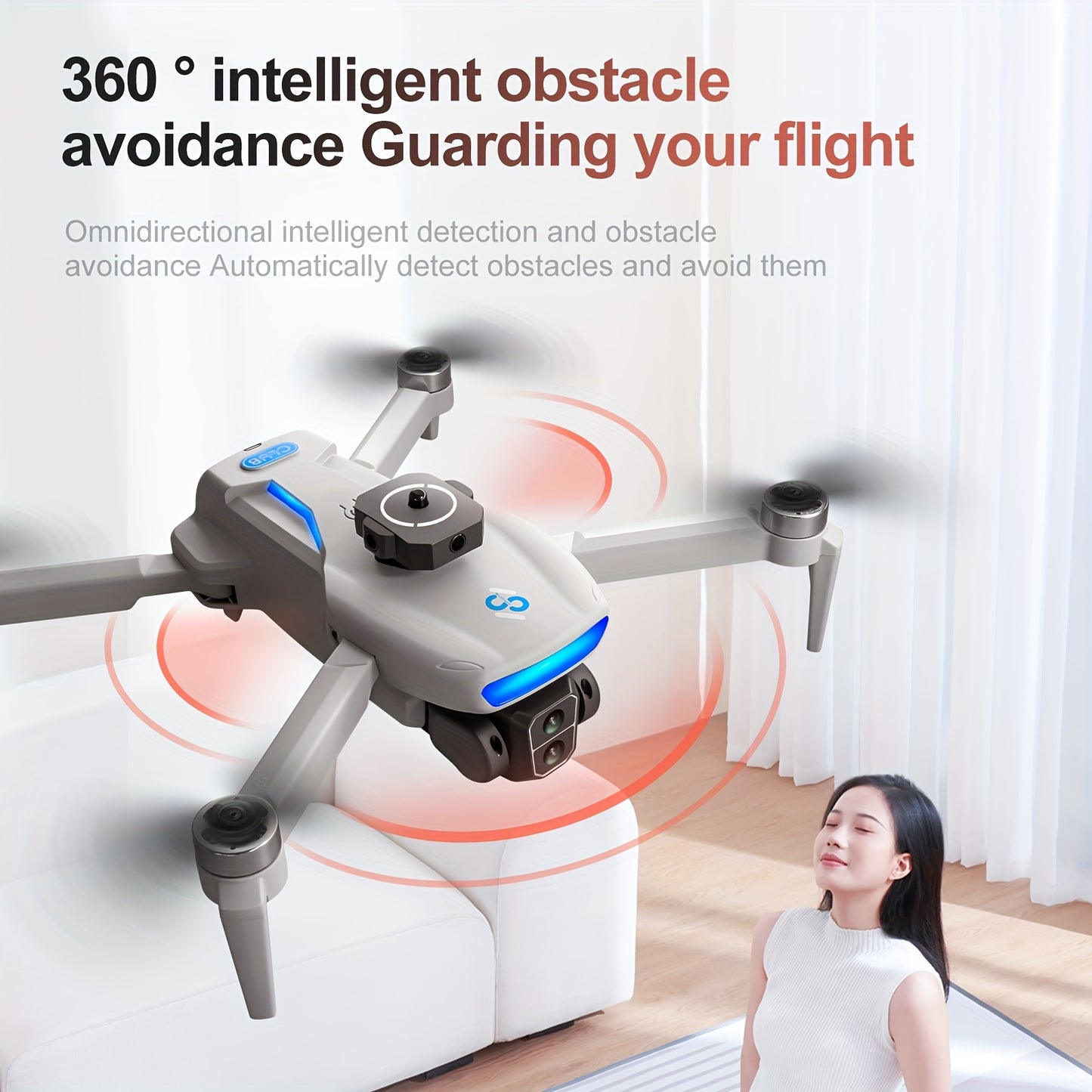 Dual Camera GPS Drone With Wi-Fi, Auto-Return, 1080p Video, Outdoor Quadcopter For Beginners, 20 Minutes Flight On Batteries, 110 Meter Altitude, 800 Meter Range - Great For Aerial Photography And Gifts (Dual Batte