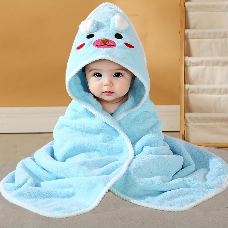 Soft Cartoon Animal Swaddling Blanket Set for Babies 0-3 Years - Reinforced Edge, Ideal for Bath Towel, Stroller Nap Blanket - 31.5x31.5 Inches - Machine Washable