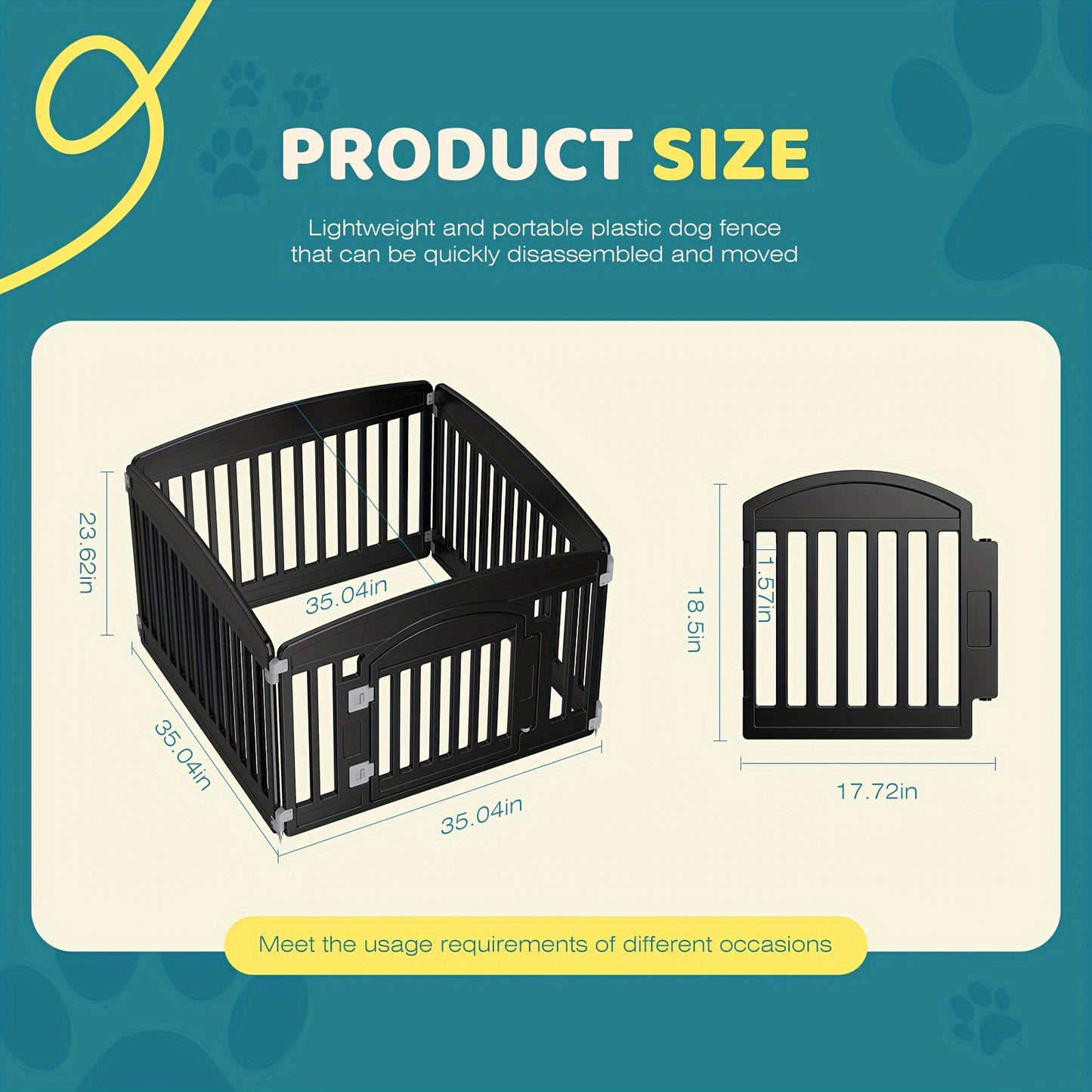 4 Panel/6 Panel Plastic Puppy Playpen Suitable For Small To Medium Pets, Portable Indoor Outdoor Puppy Pen,