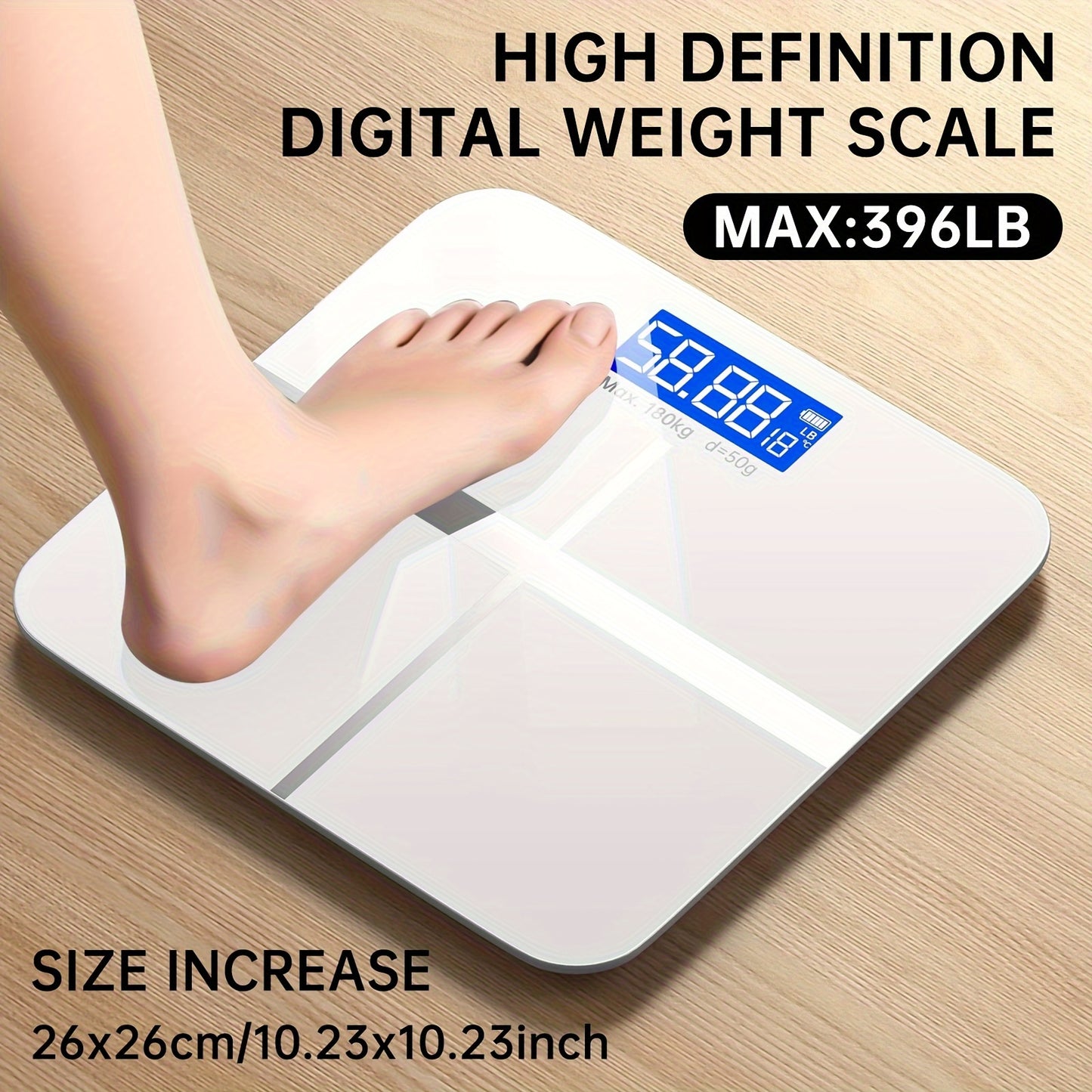 Weight Scale Electronic Scale, 396 Pound Digital Bathroom Scale, High-precision Weight Scale With LED High-definition Display Screen And Temperature Display