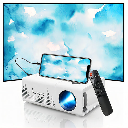 3000+ Lumens Vivid HD Home Theater Projector - Portable Mini Projector for Outdoor Movie Nights with 1080P Resolution, Built-in Audio, and Multi-Interface Connectivity for Smartphone, USB, SD Memory Card, HDTV, AV, and USB De